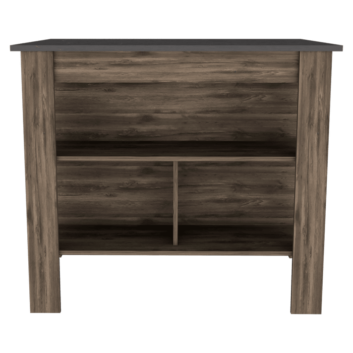 Barra de Cocina Cala, Nogal y Piedra, con Entrepaños ZF