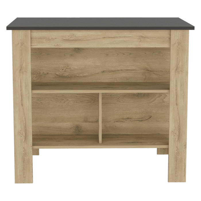 Barra de Cocina Cala, Macadamia y Wengue , con Amplia Superficie En La Mesa