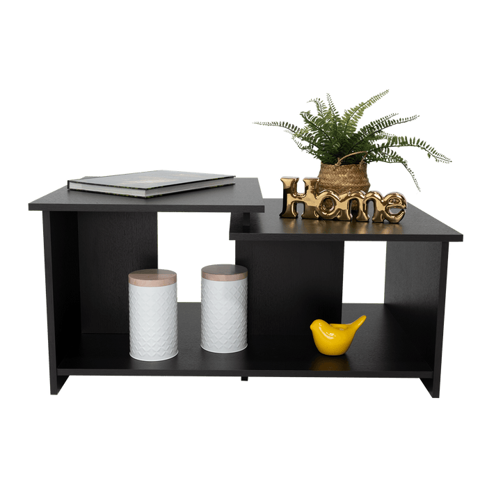Mesa de Centro Thiny, Wengue, con Variedad de Entrepaños