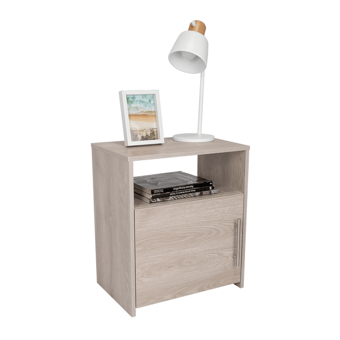 Mesa de Noche Brail, Humo, con Espacio Para Colocar Objetos Decorativos ZF