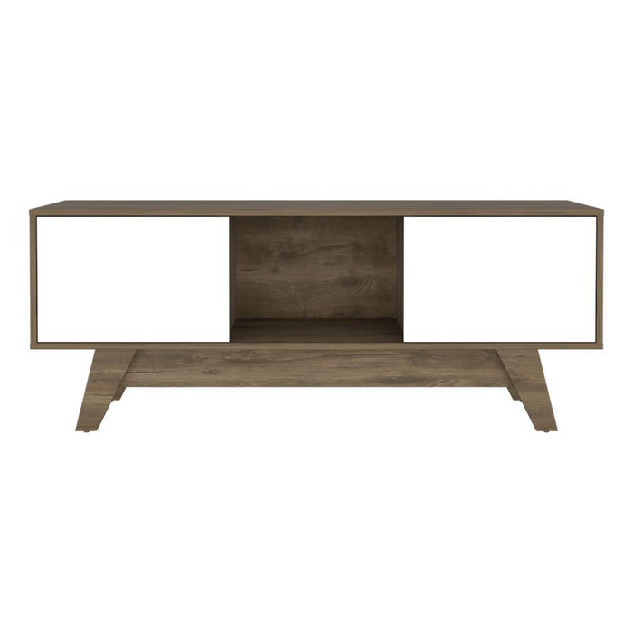 Mesa para Tv Rizzo, Nogal y Blanco, con Espacio Para Televisor 55"