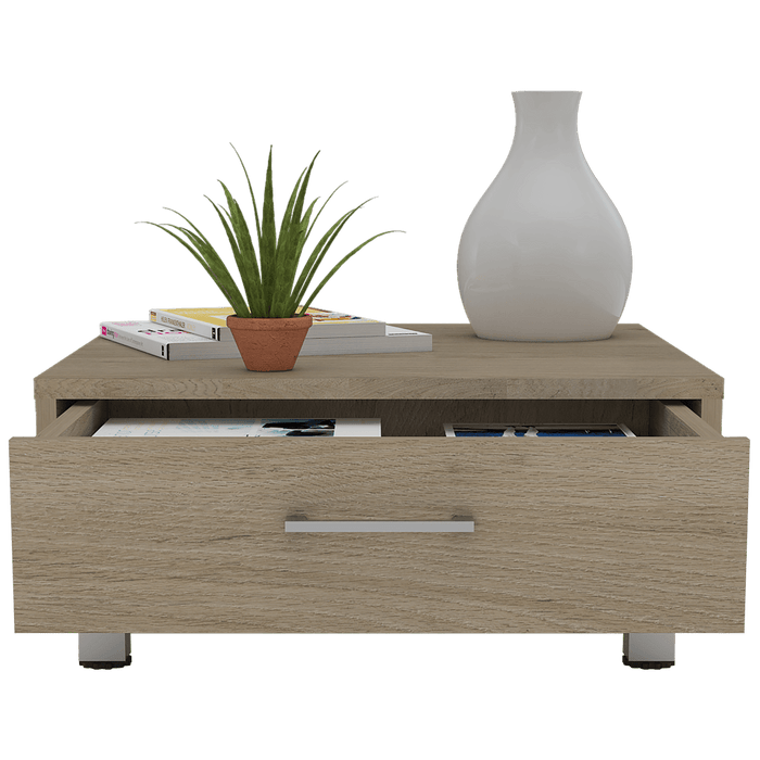 Mesa de Centro Ascher, Beige, con Un Cajón