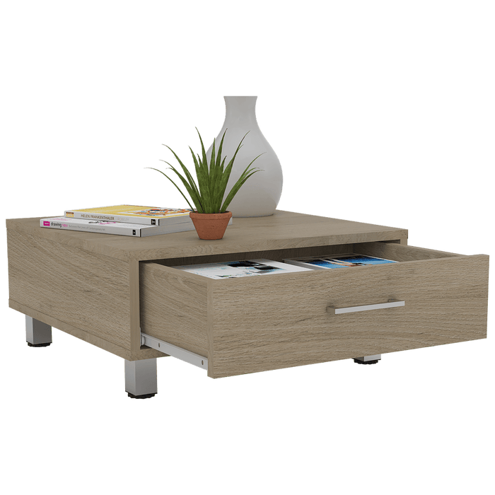 Mesa de Centro Ascher, Beige, con Un Cajón