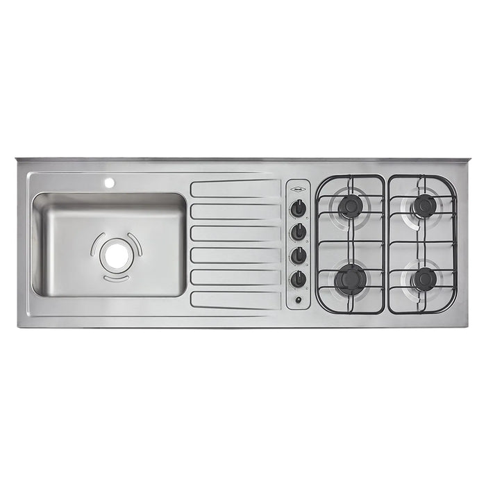 Cocina Integral Emilia, Fresno Europeo y Taupe, Incluye Mesón izquierdo