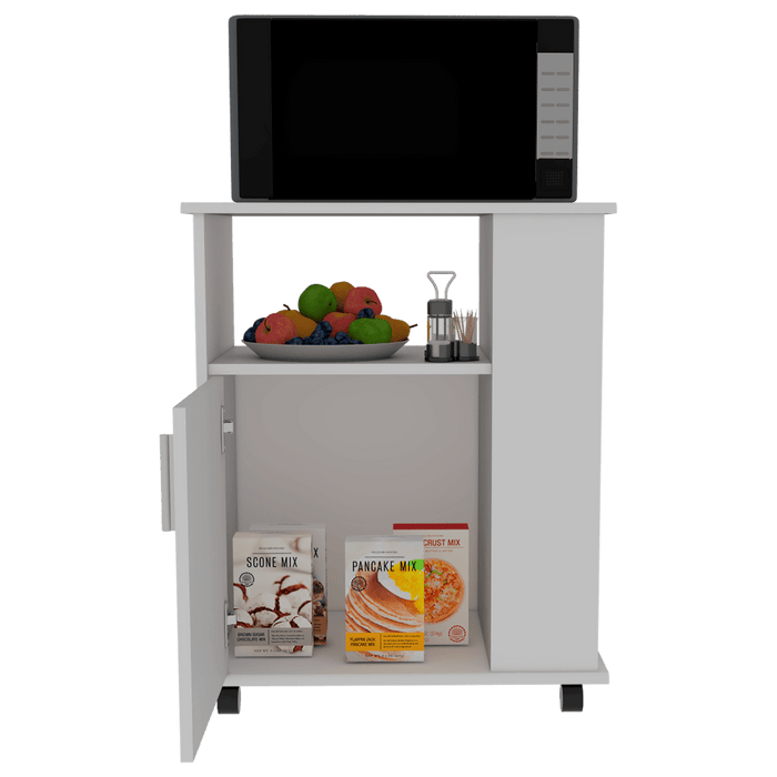 Módulo Microondas Lower, Blanco, con Una Puerta Abatible y Rodachinas Para Su Fácil Desplazamiento ZF
