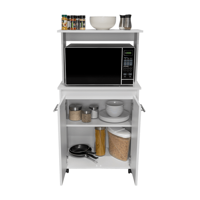 Módulo Microondas Delfi, Blanco, con Dos Puertas Batientes