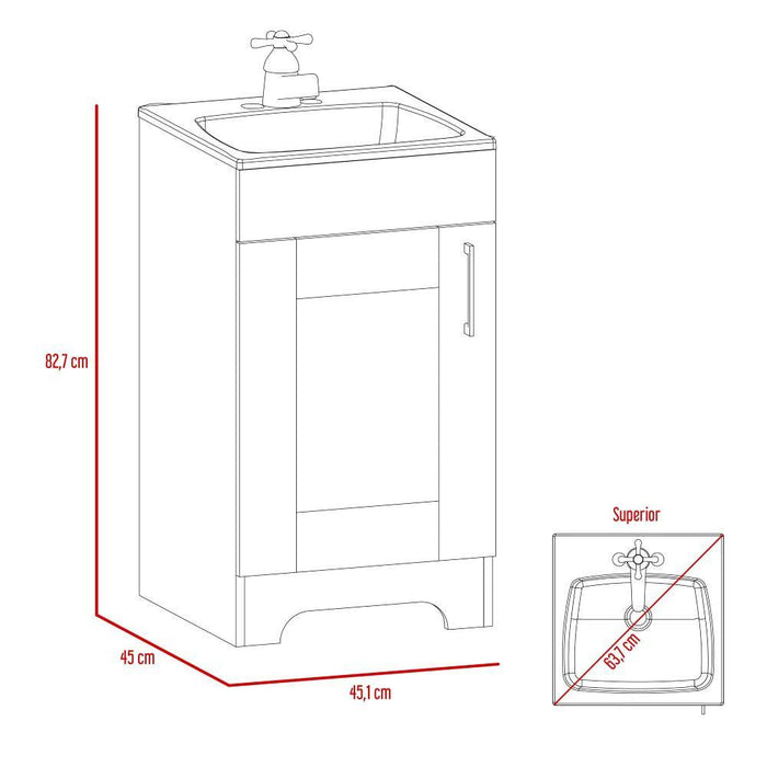 Mueble para Lavamanos Apolis, Wengue, con Una Puerta Batiente