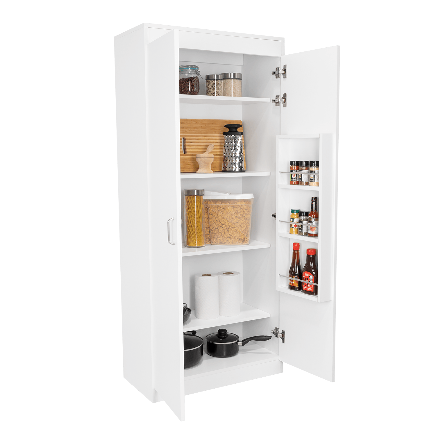 Alacena Varese, Blanco, con dos puertas y múltiples entrepaños