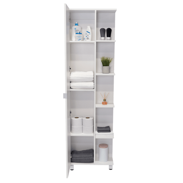 Mueble Esquinero Zendaya, Kronos Blanco, con Variedad de Entrepaños  ZF