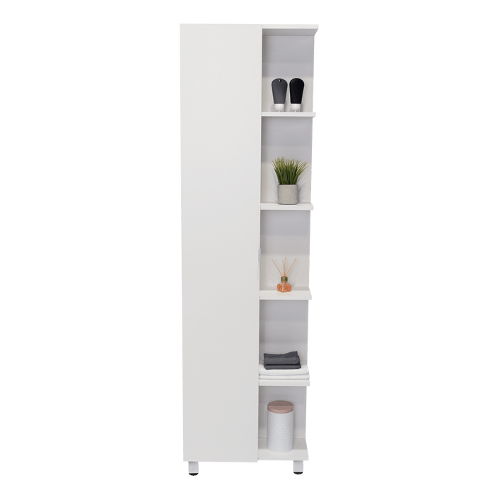 Mueble Esquinero Zendaya, Kronos Blanco, con Variedad de Entrepaños  ZF