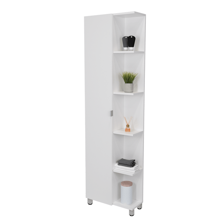 Mueble Esquinero Zendaya, Kronos Blanco, con Variedad de Entrepaños  ZF