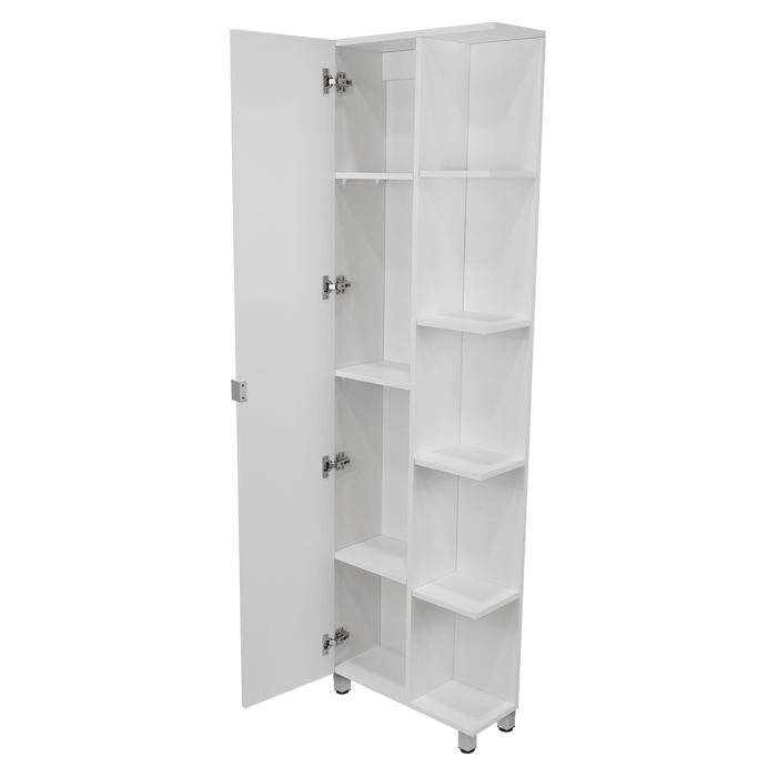 Mueble Esquinero Zendaya, Kronos Blanco, con Variedad de Entrepaños  ZF