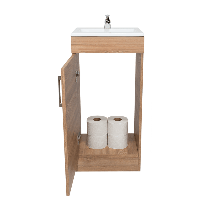Mueble para Lavamanos Oporto, Miel, con Una Puerta Abatible