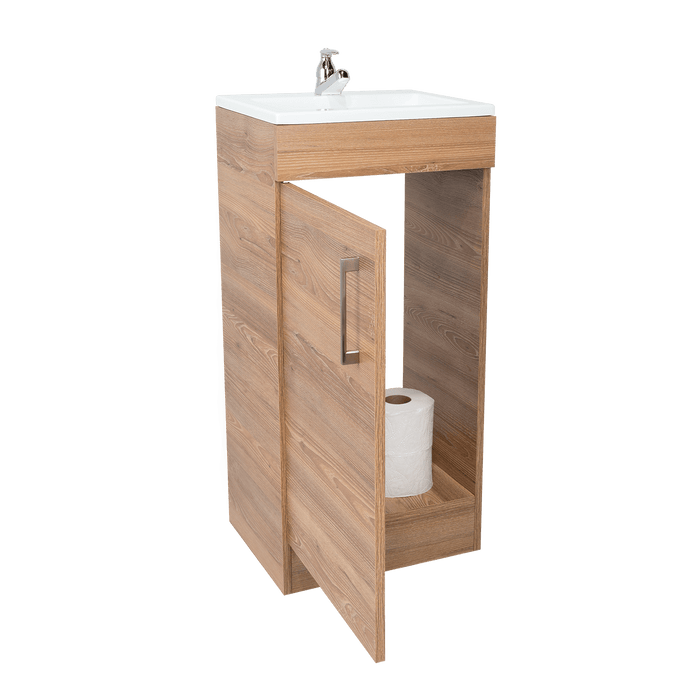 Mueble para Lavamanos Oporto, Miel, con Una Puerta Abatible