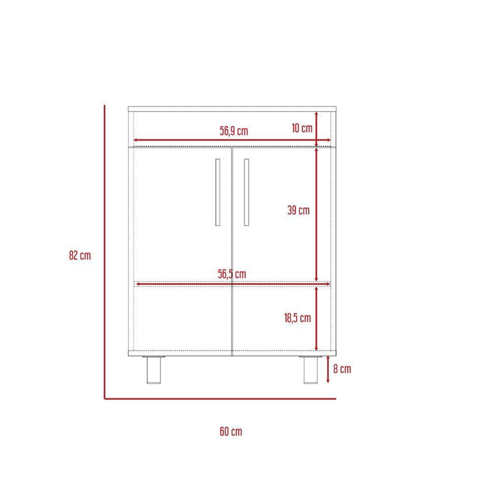 Mueble para Lavamanos Sorrent, Beige, con Dos Puertas Batientes