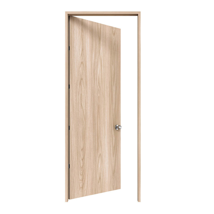 Puerta de madera melaminica veta vertical color Fresno Europeo 80 cm x 235 cm