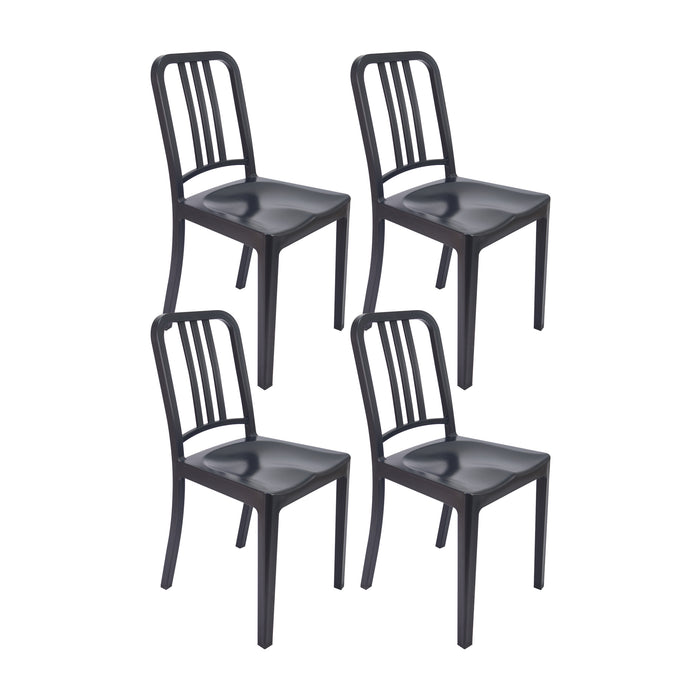 Set de 4 sillas exterior munich sin brazos grafito  marca Boxbit