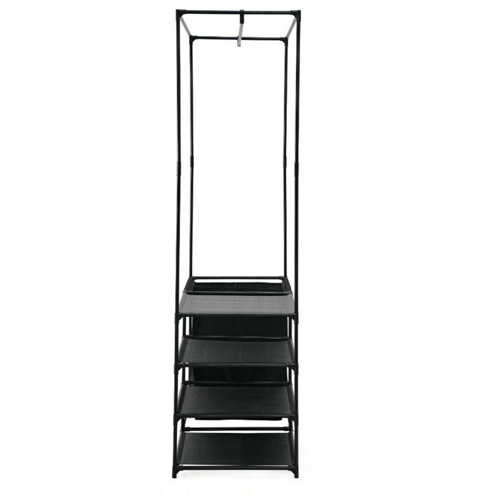 Clóset Organizador Lupont, Negro, de Tres Niveles y Dos Canastas para Ropa