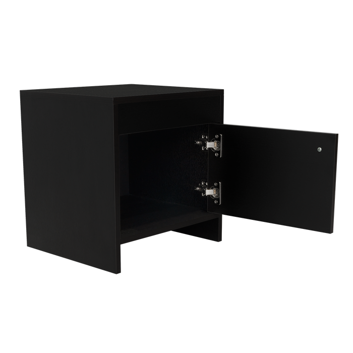 Mesa de Noche Tutto, Wengue, con Un Cajón Amplio Ideal Para Espacios Pequeños
