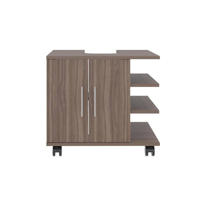 Mueble para Lavamanos Aqua, Avellana, con Rodachines Para Su Fácil Desplazamiento ZF