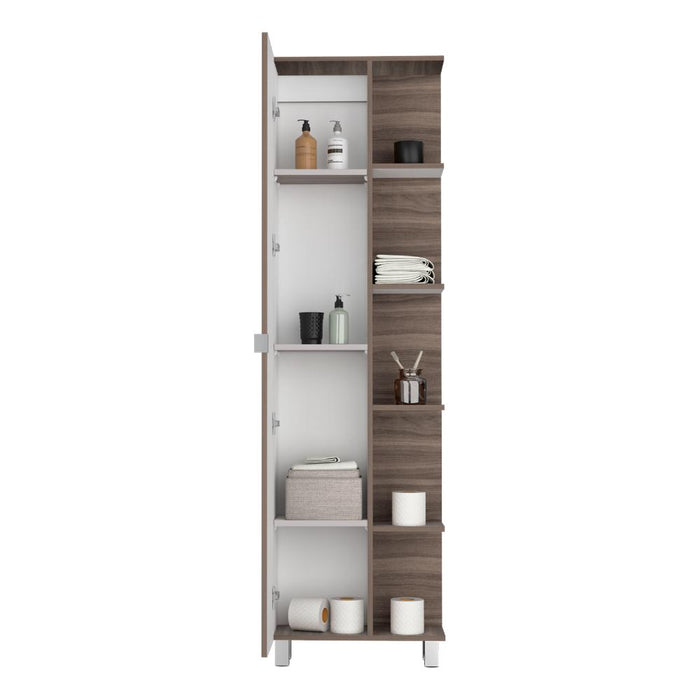 Mueble Esquinero Aqua, Avellana y Blanco, con Variedad de Entrepaños ZF