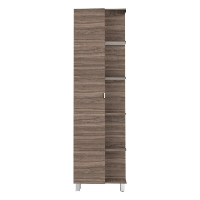 Mueble Esquinero Aqua, Avellana y Blanco, con Variedad de Entrepaños ZF