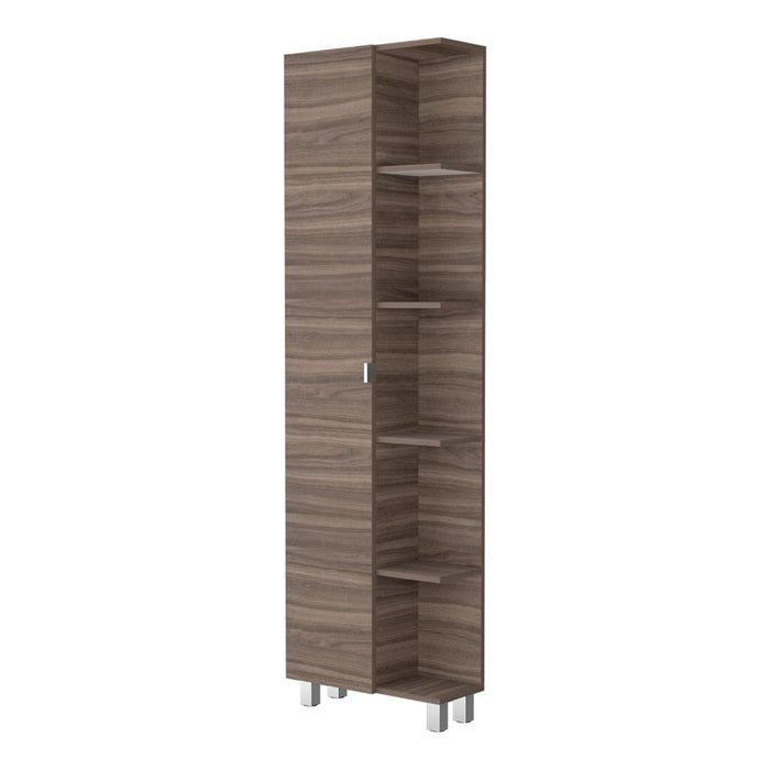 Mueble Esquinero Aqua, Avellana y Blanco, con Variedad de Entrepaños ZF