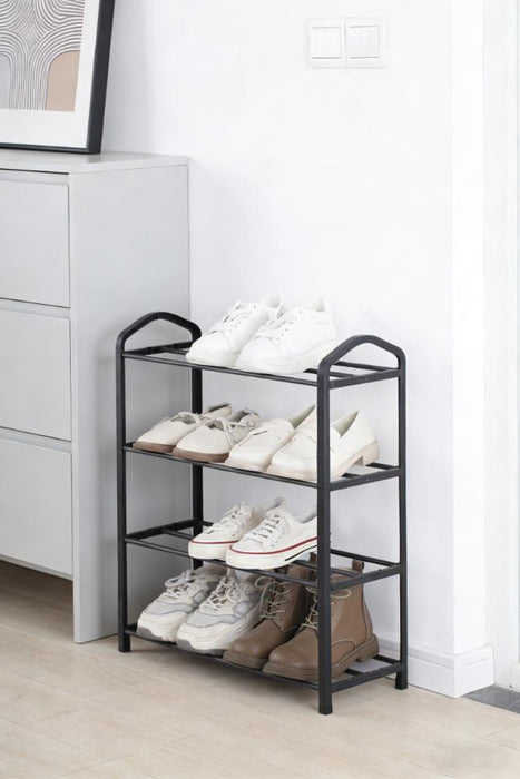 Zapatero Organizador Tody, Negro, de 4 Niveles con Amplio Espacio para 8 Pares