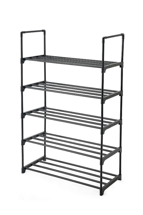 Zapatero Organizador Juna Eco, Negro, de 5 Niveles con Amplio Espacio para 15 Pares