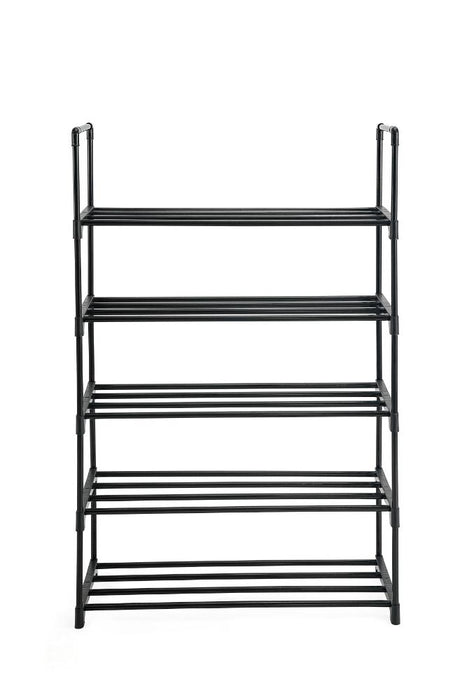 Zapatero Organizador Juna Eco, Negro, de 5 Niveles con Amplio Espacio para 15 Pares