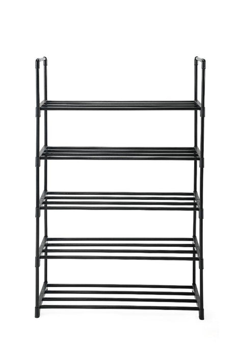 Zapatero Organizador Juna Eco, Negro, de 5 Niveles con Amplio Espacio para 15 Pares