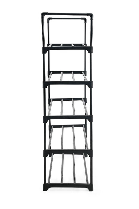 Zapatero Organizador Juna Eco, Negro, de 5 Niveles con Amplio Espacio para 15 Pares