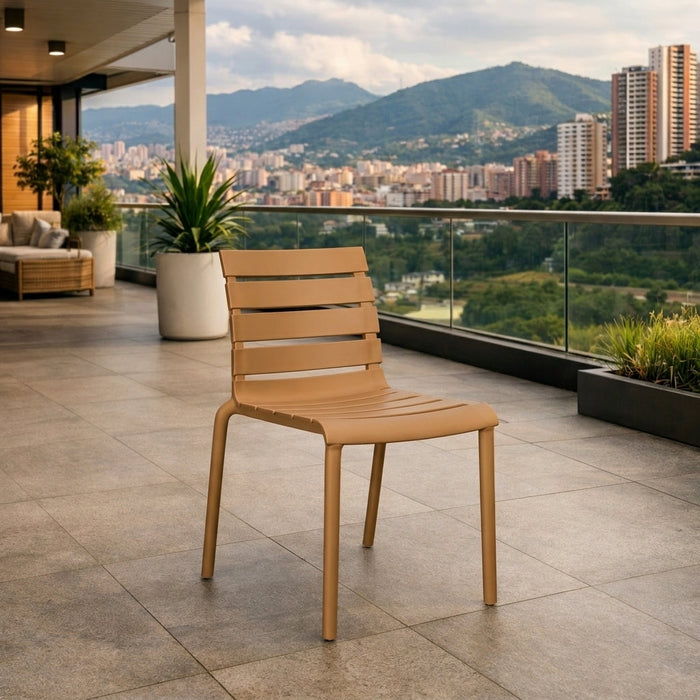Silla Montana, Color Café, con Espaldar en Líneas Diseño Moderno