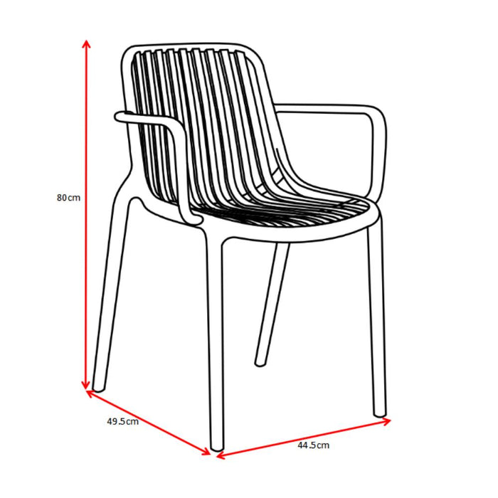 Silla Parma, Gris, Con espaldar en rayas y diseño minimalista