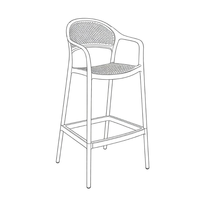 Silla para Bar Curitiva, Taupe, Con espaldar traspirable y diseño Minimalista