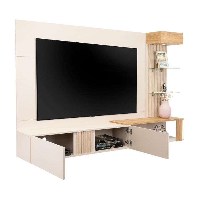 Panel de Tv Isolde, Capri y Fresno Europeo, con Espacio Para Televisor de Hasta 70 Pulgadas