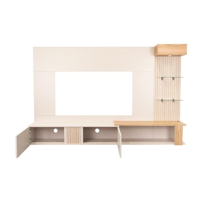 Panel de Tv Isolde, Capri y Fresno Europeo, con Espacio Para Televisor de Hasta 70 Pulgadas