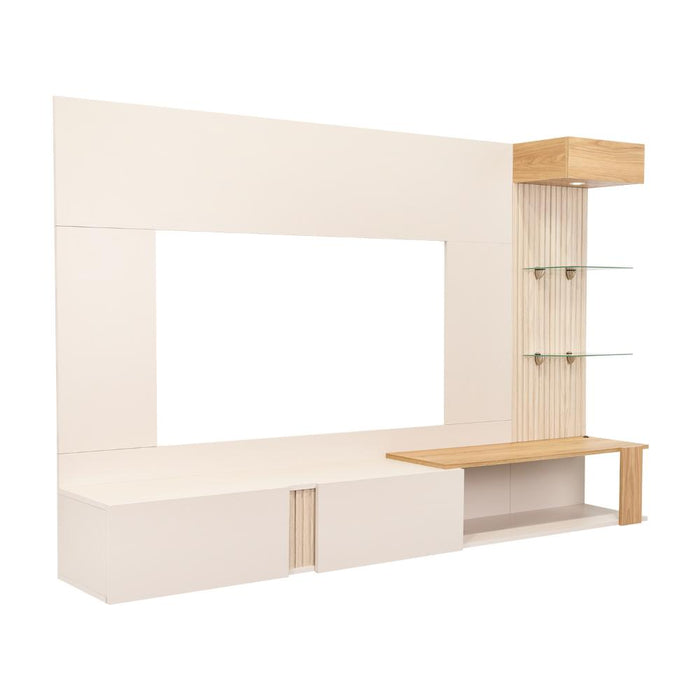 Panel de Tv Isolde, Capri y Fresno Europeo, con Espacio Para Televisor de Hasta 70 Pulgadas