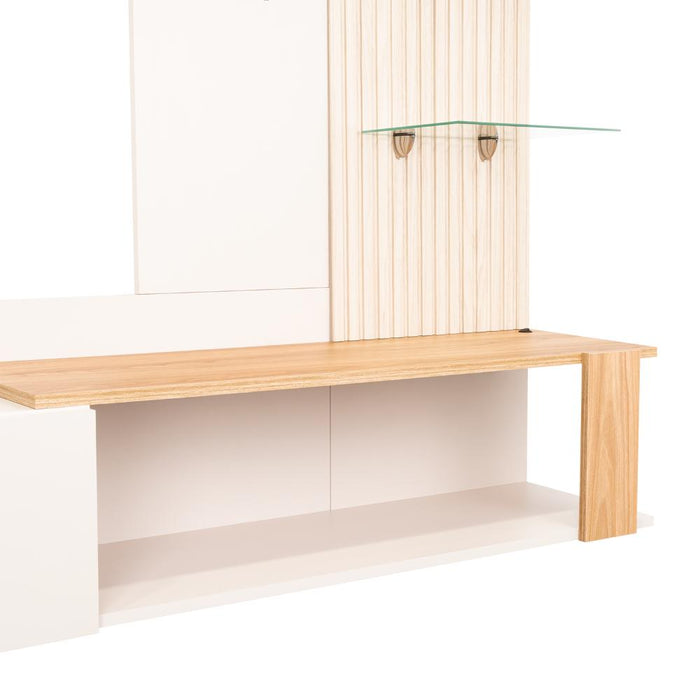 Panel de Tv Isolde, Capri y Fresno Europeo, con Espacio Para Televisor de Hasta 70 Pulgadas