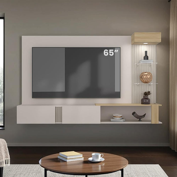 Panel de Tv Isolde, Capri y Fresno Europeo, con Espacio Para Televisor de Hasta 70 Pulgadas