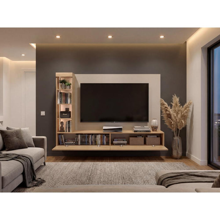 Panel de Tv Ilus, Capri y Fresno Europeo, con Espacio Para Televisor de Hasta 65"