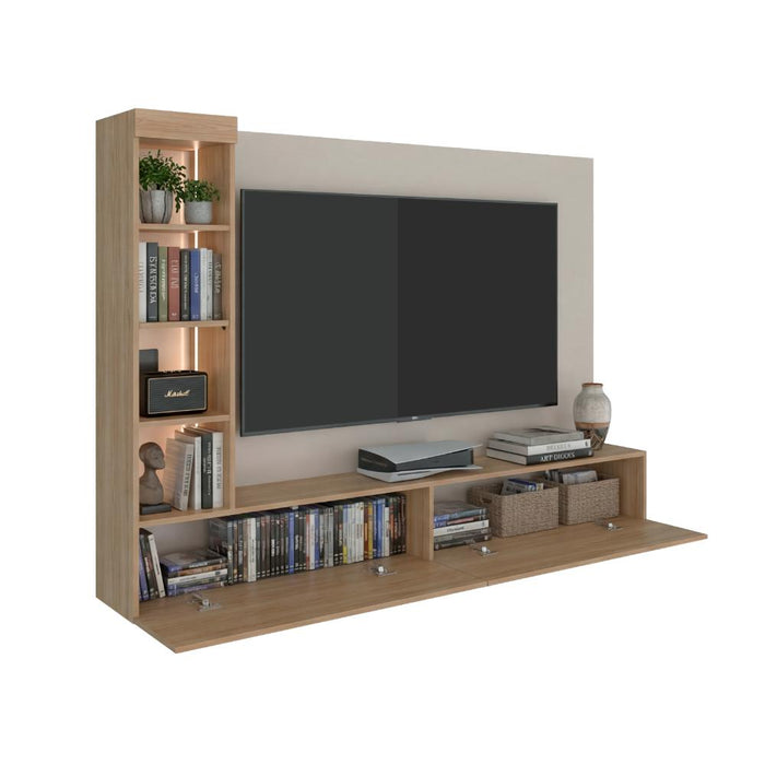 Panel de Tv Ilus, Capri y Fresno Europeo, con Espacio Para Televisor de Hasta 65"