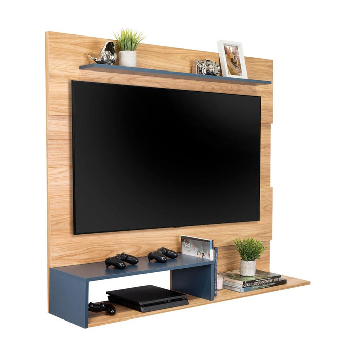 Panel de Tv Beijing, Fresno Europeo y  Azul Kronos, con espacio para tv 55"