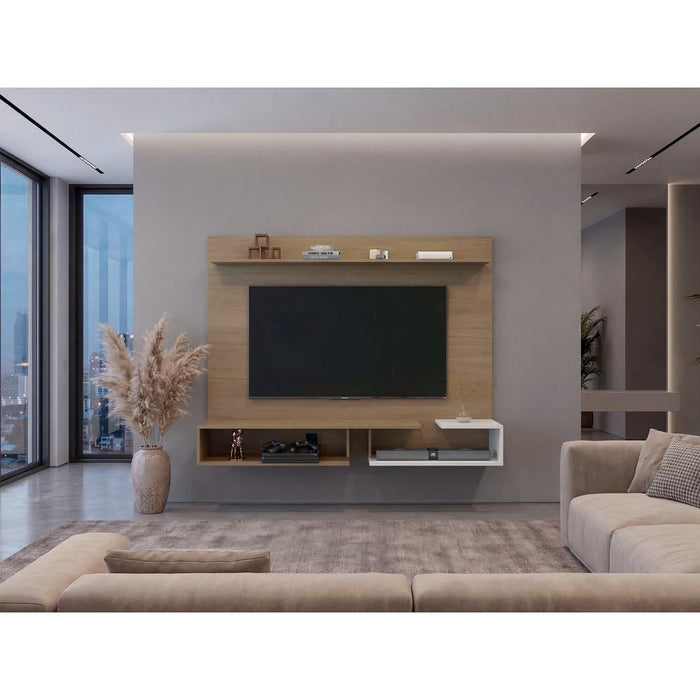Panel de TV Desa, Kronos Fresno y Kronos Blanco, con Espacio para Televisor de hasta 65" ZF