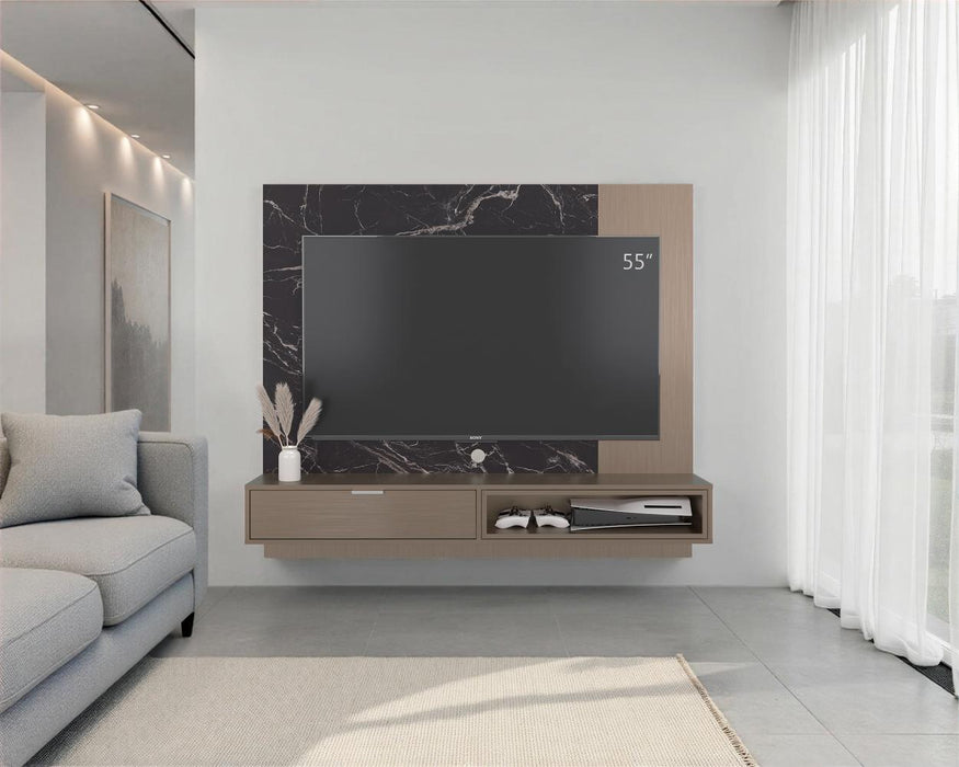 Panel de Tv Mirabella, Mamba y Ambar, Con espacio para televisor de 60 pulgadas