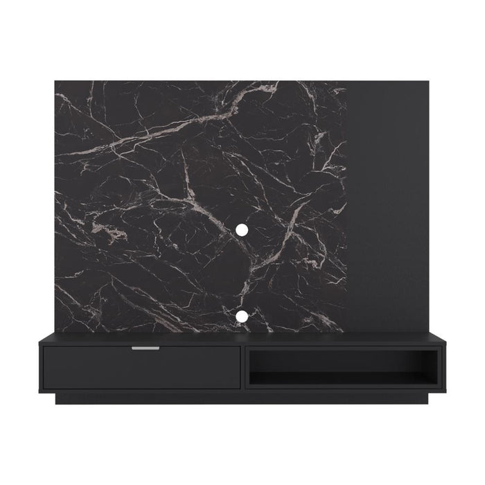 Panel de Tv Mirabella, Mamba y Wengue, con espacio para televisor de 60 pulagas