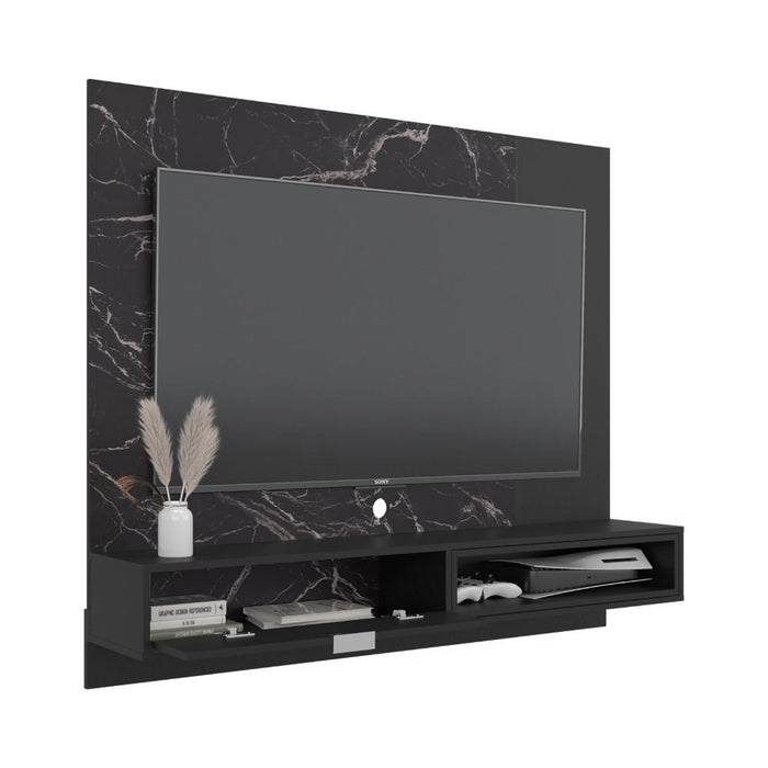 Panel de Tv Mirabella, Mamba y Wengue, con espacio para televisor de 60 pulagas