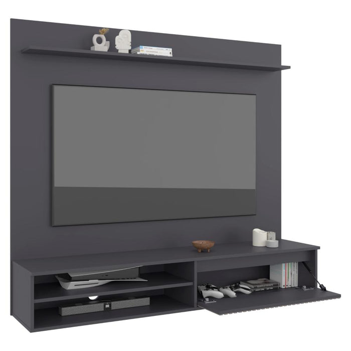 Panel de TV Bowie, Plomo y Ocaso, con Diseño Moderno, Superficie para Objetos Decorativos