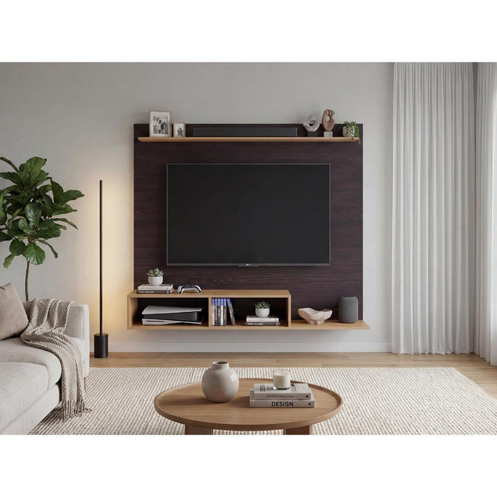 Panel de TV Munt, Kronos Wengue y Kronos Fresno, con Espacio para Televisor de hasta 70" ZF