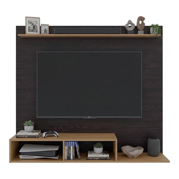 Panel de TV Munt, Kronos Wengue y Kronos Fresno, con Espacio para Televisor de hasta 70" ZF